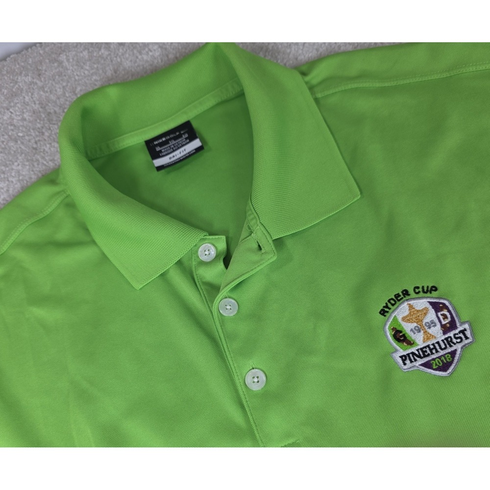 Nike Dri-Fit Golf Polo Shirt Mens XL Green 2018 Pinehurst Ryder Cup Embroidered